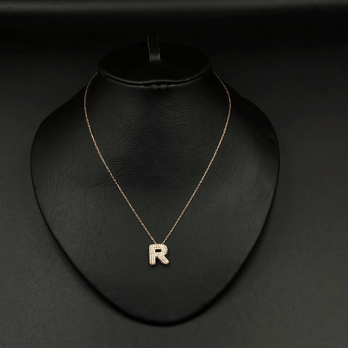 Alphabet Necklace Pendant Alphabet necklace .Sterling silver . Letter R