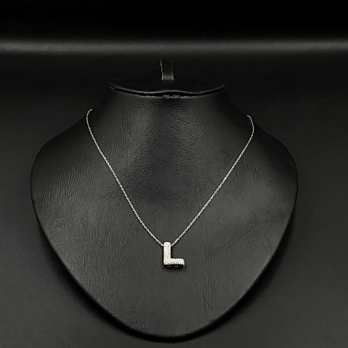 Alphabet Necklace Pendant Alphabet necklace .Sterling silver . Letter L