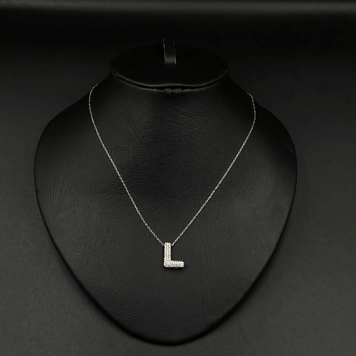 Alphabet Necklace Pendant Alphabet necklace .Sterling silver . Letter L
