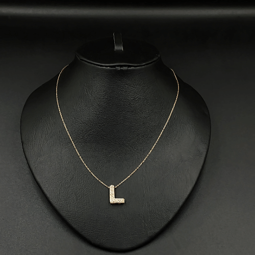 77 Alphabet necklace .Sterling silver . Letter L