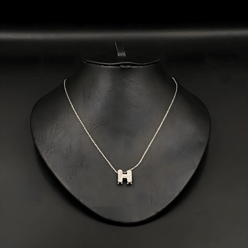 Alphabet Necklace Pendant Alphabet necklace .Sterling silver . Letter H
